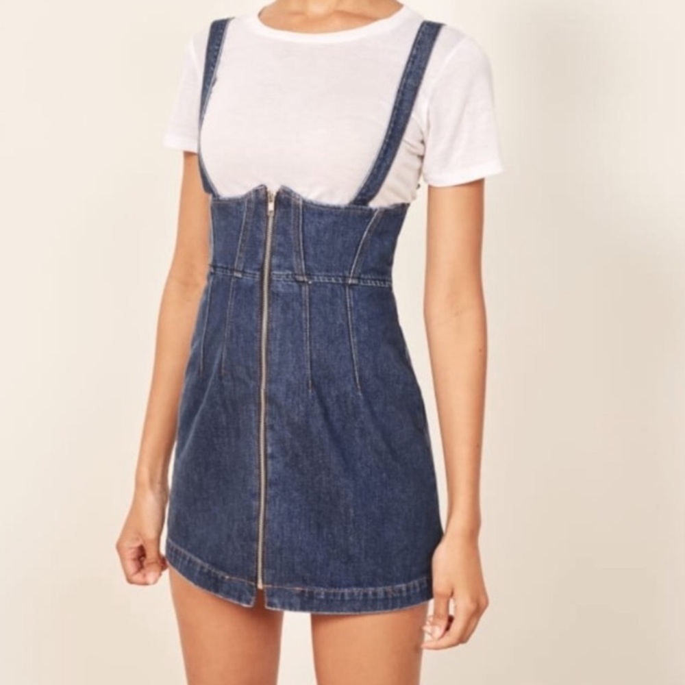 ISO Reformation Corset Dress in Denim Size 0